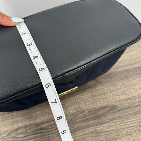 Moschino Vintage Bucket Redwall Nylon Navy Blue Shoulder Bag Crossbody - Picture 12 of 14